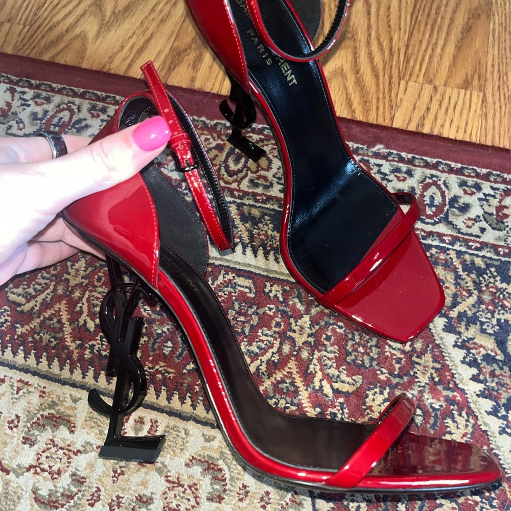 Saint Laurent Glossy Red Heels- Authenticity Guaranteed!